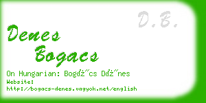 denes bogacs business card